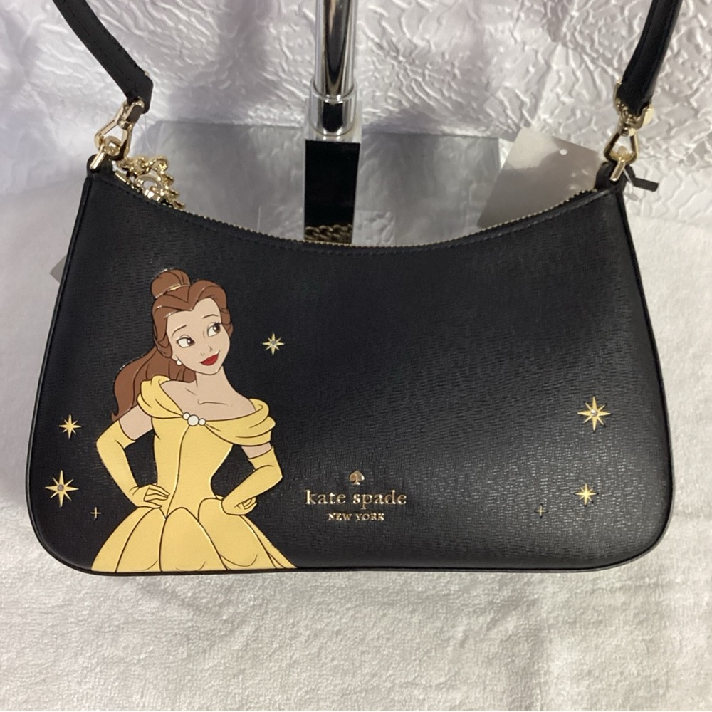 SOLD……..Kate Spade Disney Beauty and the Beast Belle Black Leather Convertible - Picture 13 of 13